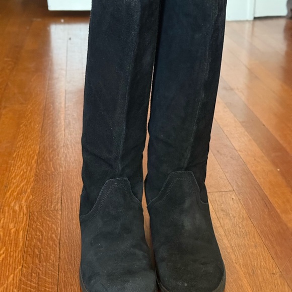 UGG Black Suede Knee-High Boots - Picture 4 of 8
